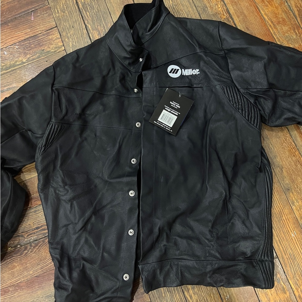 Black Leather Racer 90s New Miller Jacket
